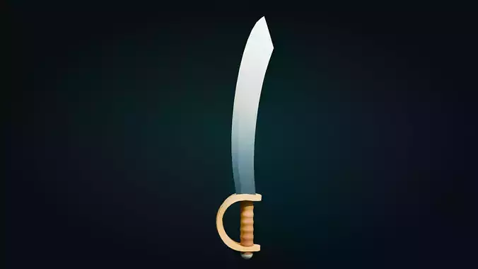 Low Poly Pirate Sword Free low-poly 3D model