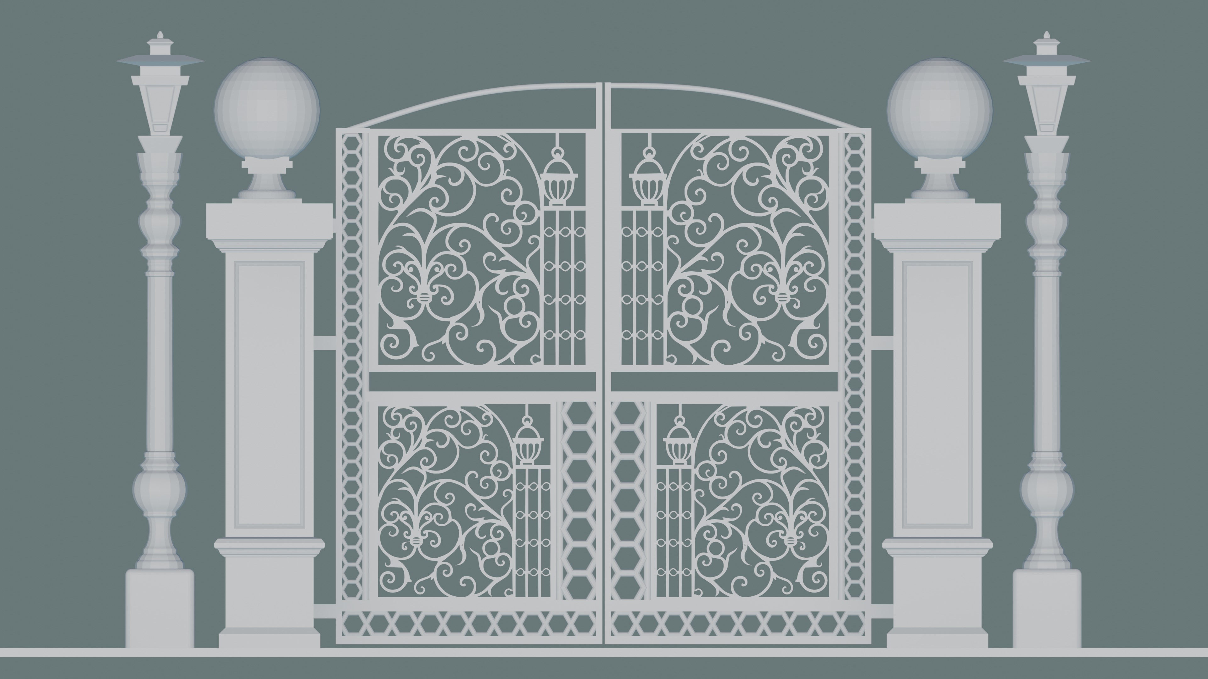 Gateway Exterior Gate 3D model_2
