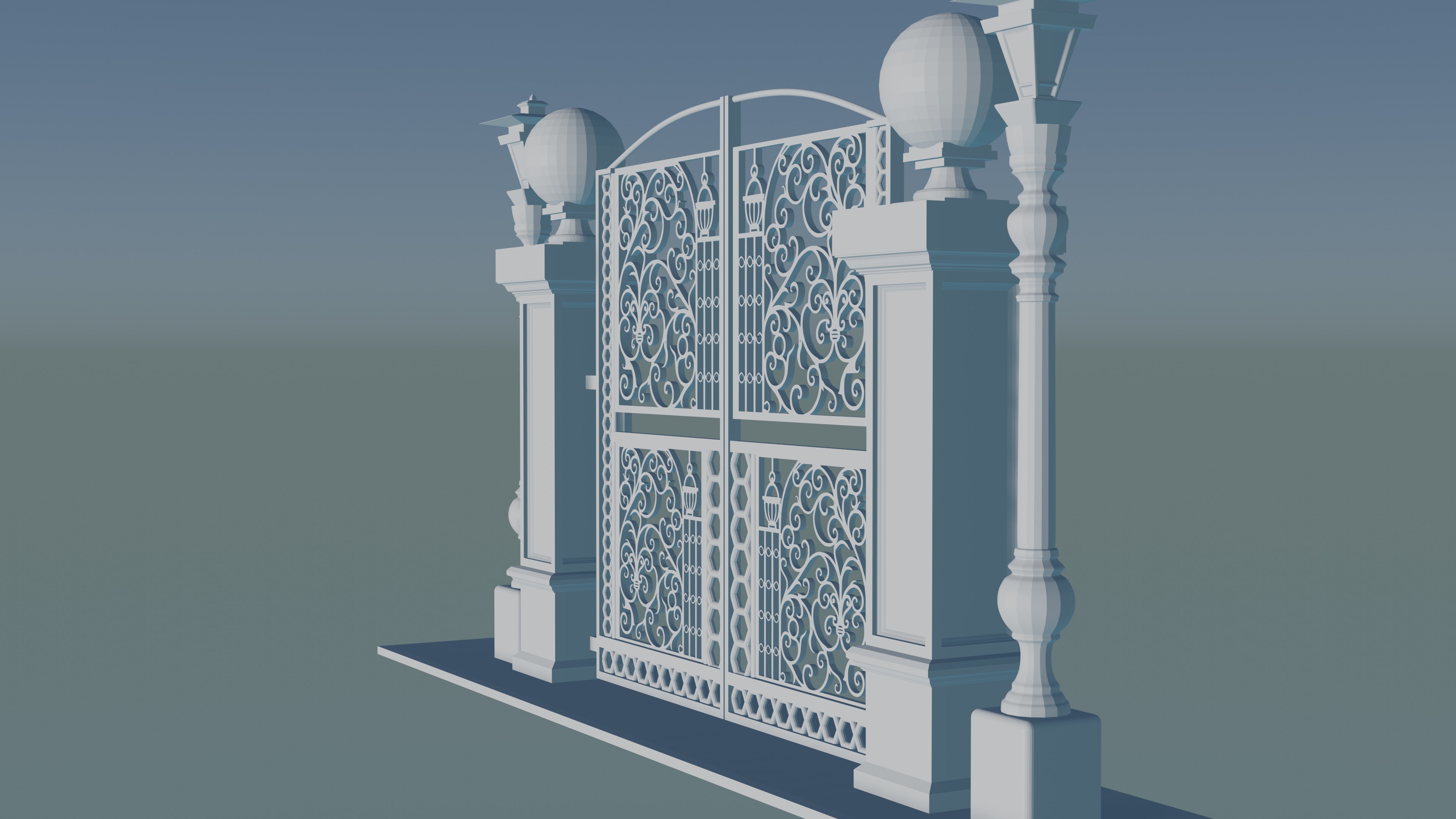 Gateway Exterior Gate 3D model_4