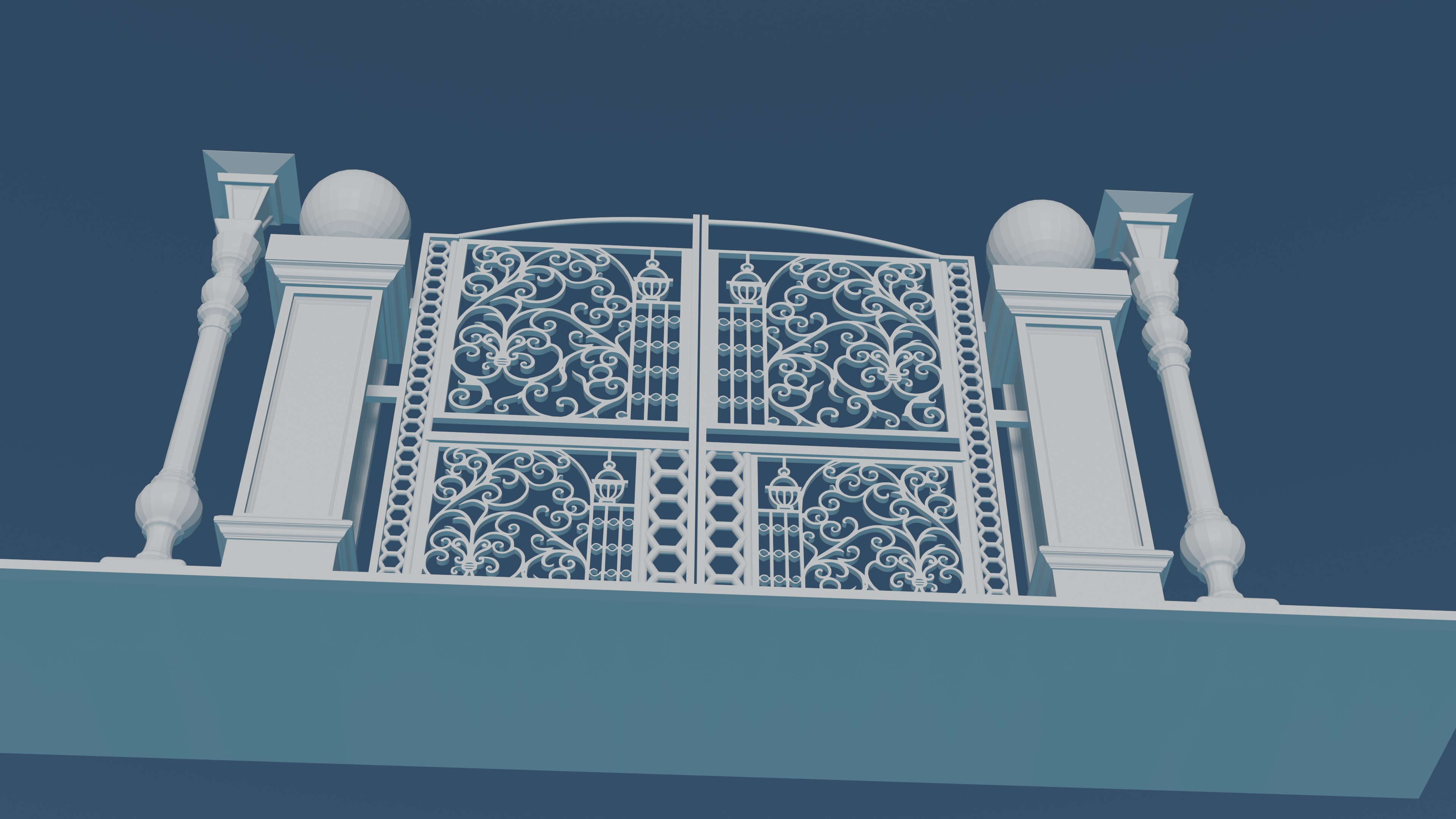 Gateway Exterior Gate 3D model_5