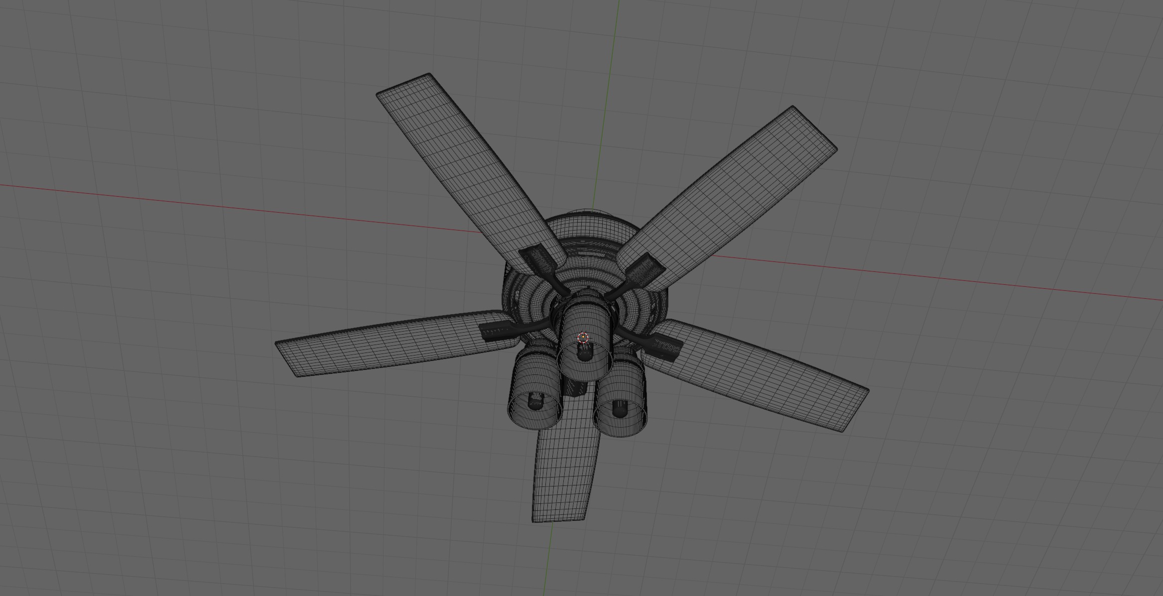 Architectural Ceiling Fan - 5 Blade 3D model_9