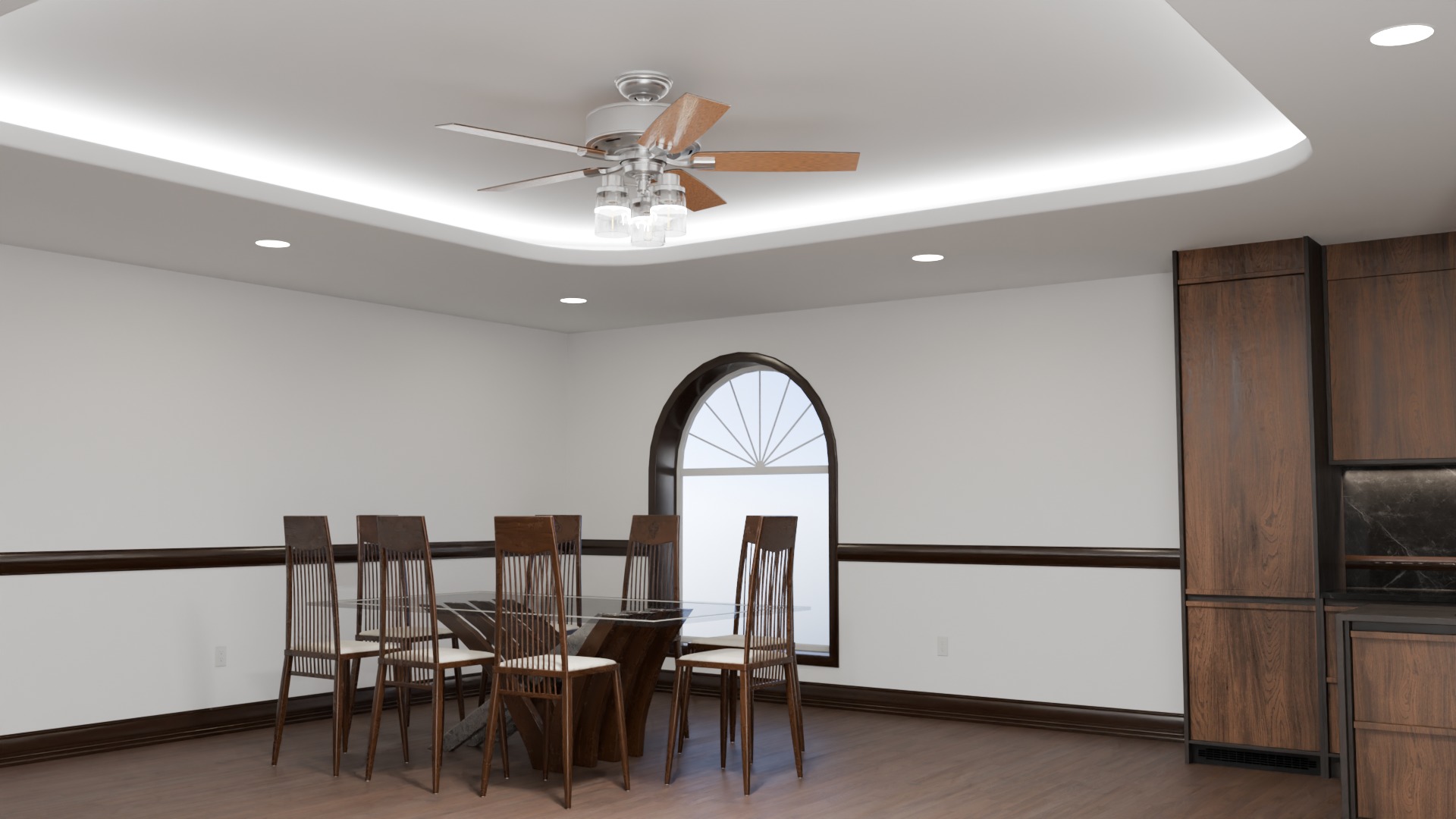 Architectural Ceiling Fan - 5 Blade 3D model_3