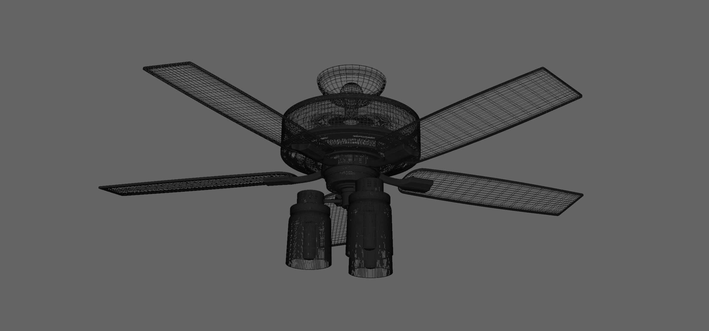 Architectural Ceiling Fan - 5 Blade 3D model_10