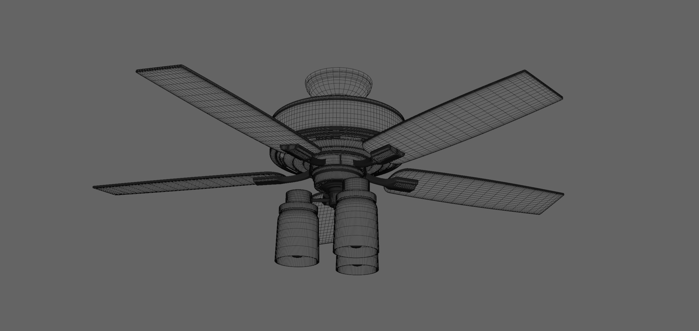 Architectural Ceiling Fan - 5 Blade 3D model_11