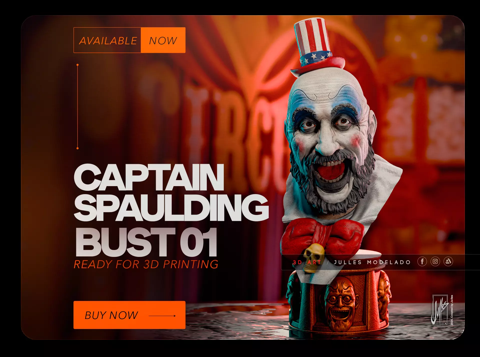 Captain Spaulding Bust01 3D print model_0