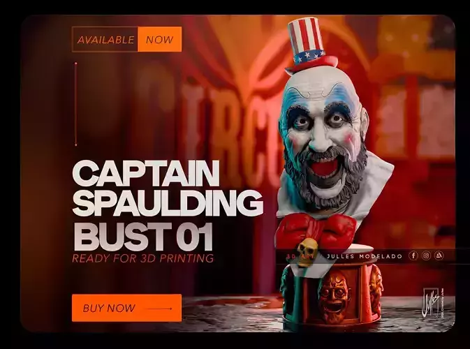 Captain Spaulding Bust01 3D print model