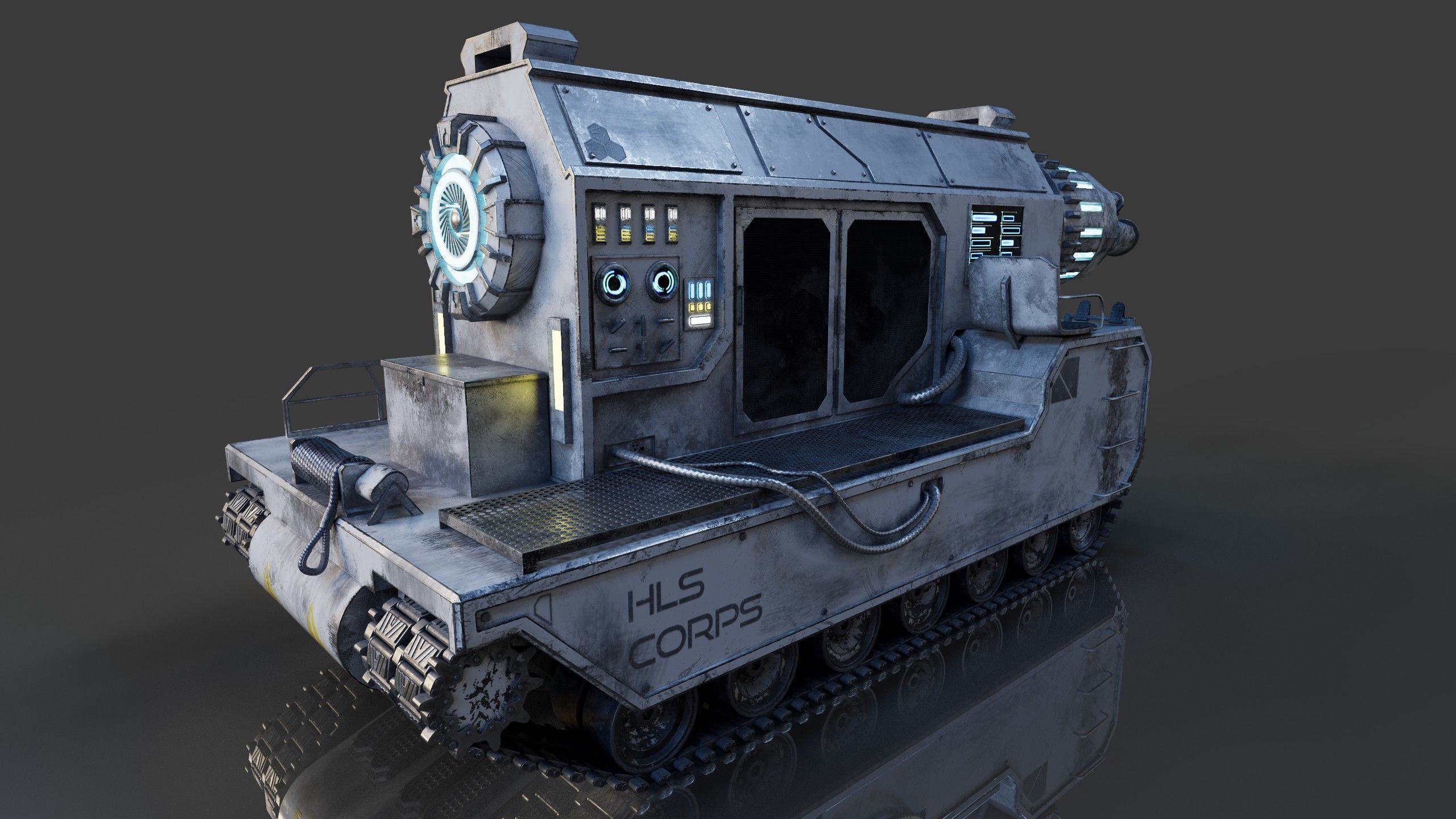 Sci-Fi Drilling Machine 3D model_2