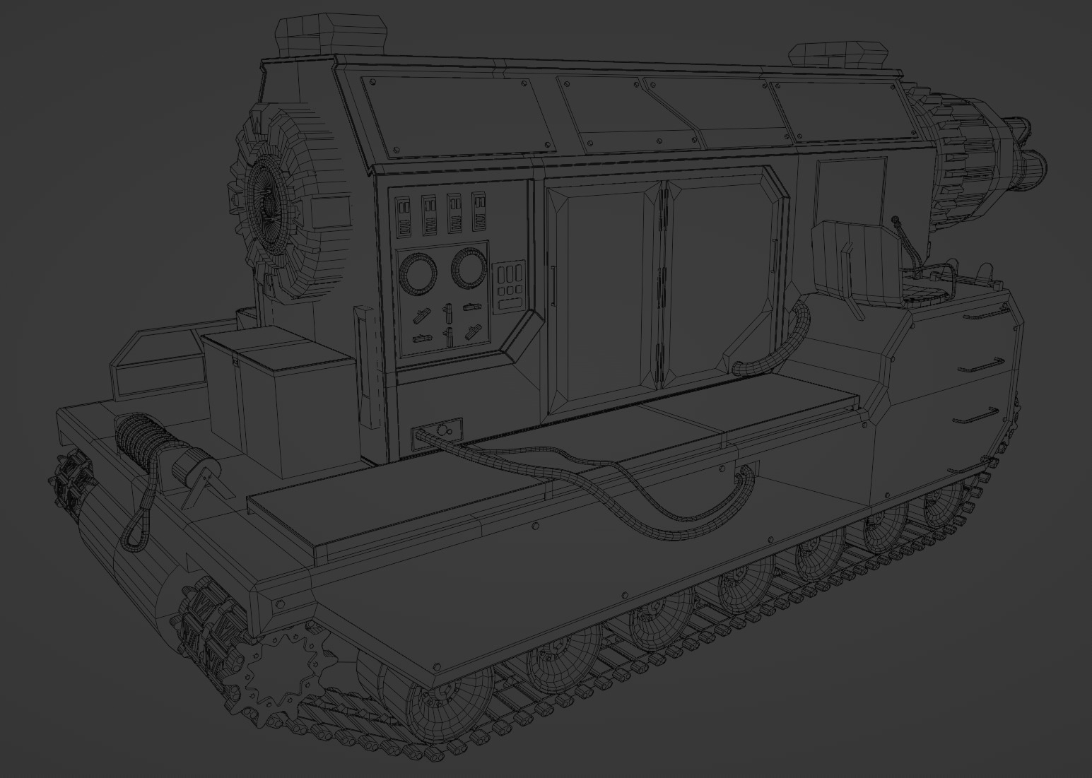 Sci-Fi Drilling Machine 3D model_9