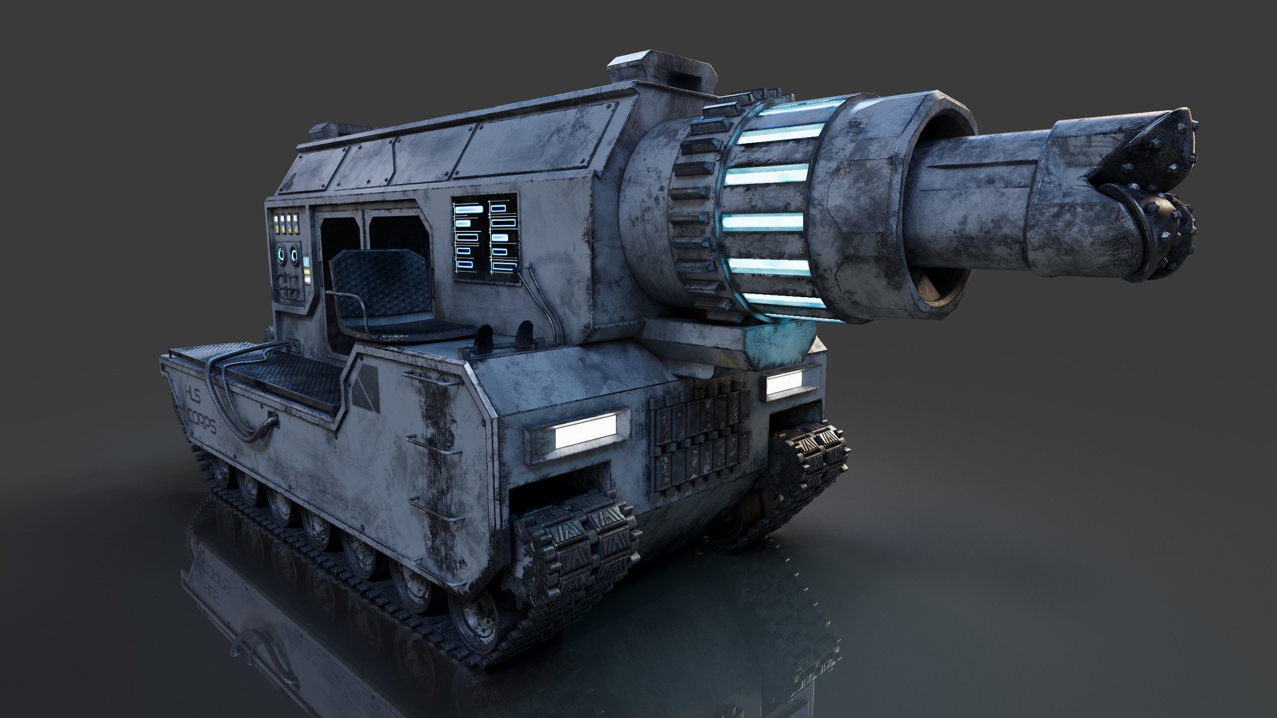 Sci-Fi Drilling Machine 3D model_1