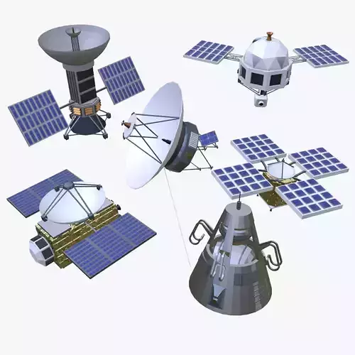 Space Probe Collection Low-poly 3D model