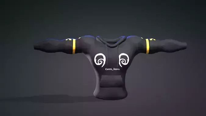 Low Poly Hoodie 3D Model - Stylized Casual Wear for Games and VR