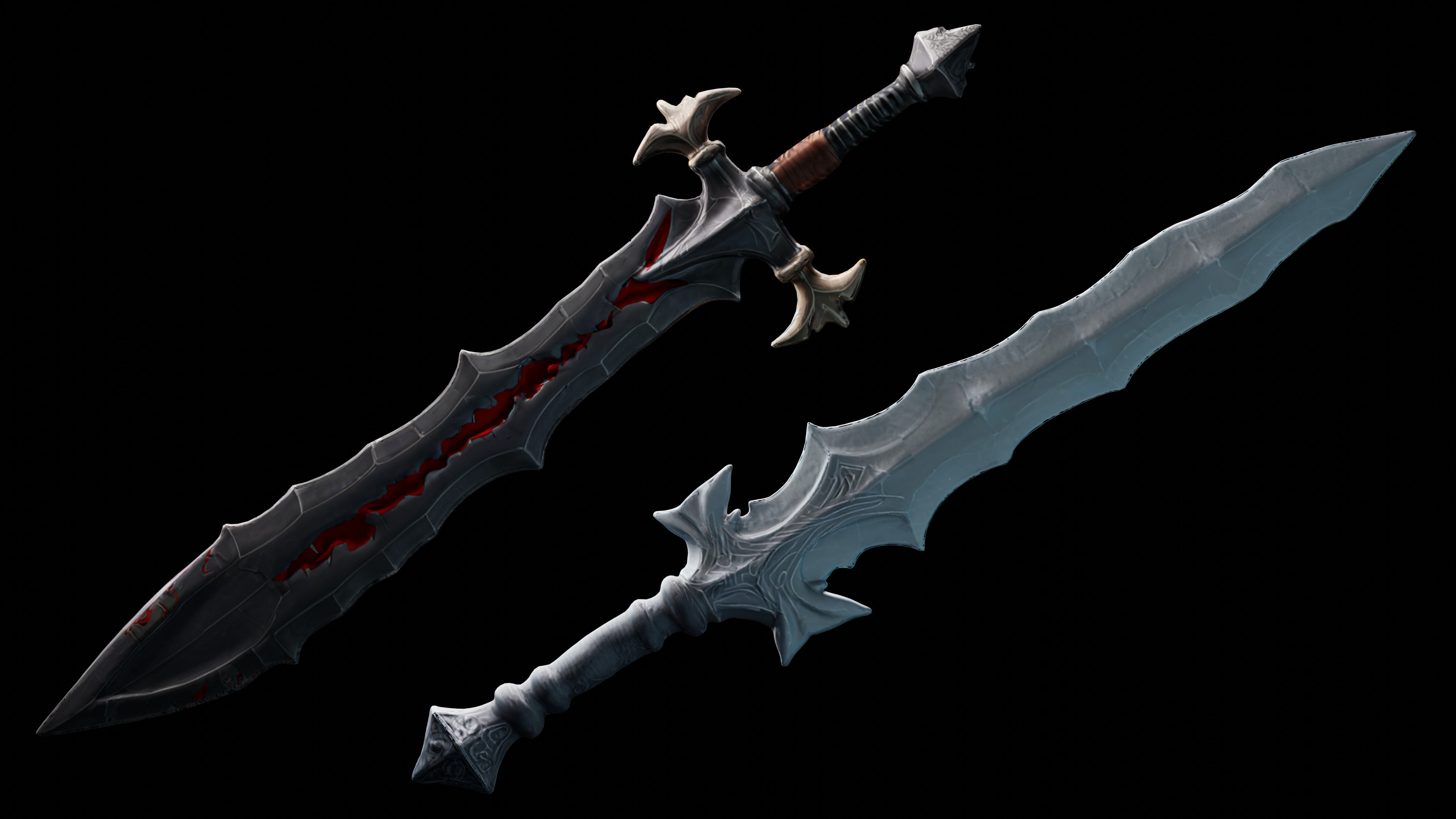 Chaos and Ice Swords Pack Low-poly 3D model_1