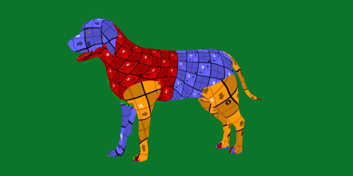 Chocolate Labrador Retriever Dog Low-poly 3D model_14