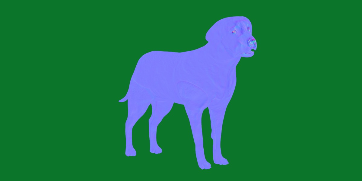 Chocolate Labrador Retriever Dog Low-poly 3D model_3