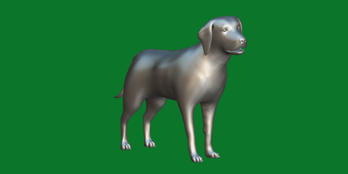 Chocolate Labrador Retriever Dog Low-poly 3D model_8