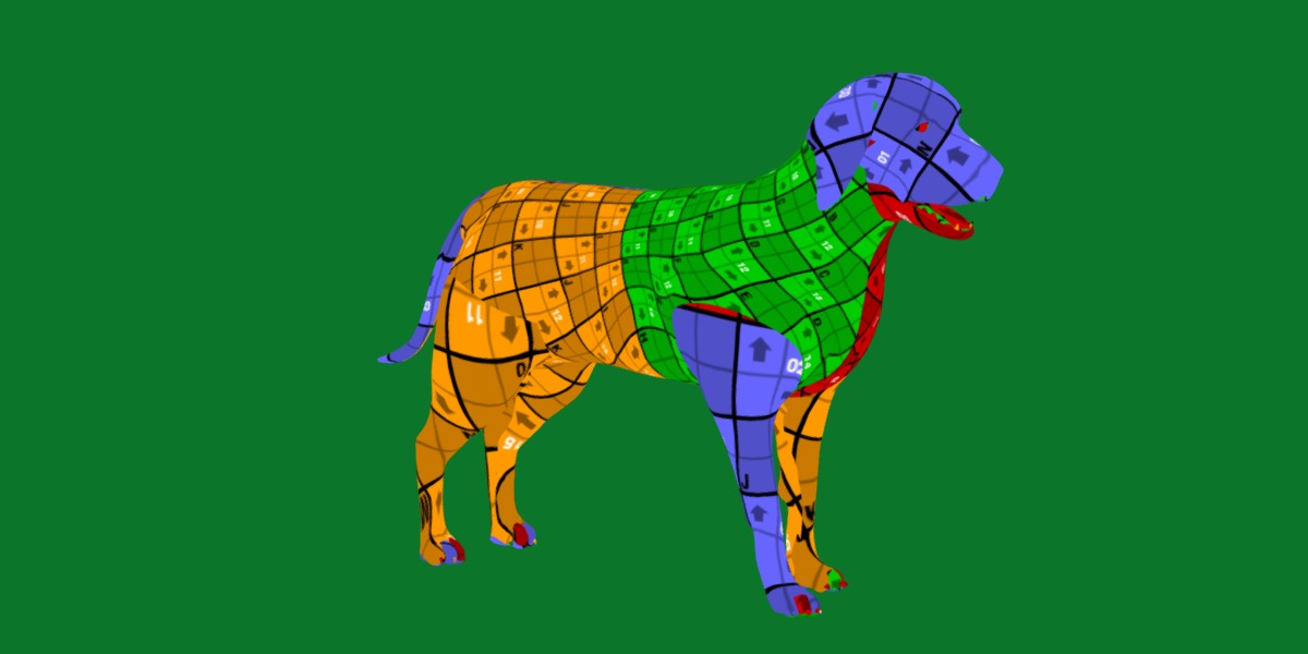 Chocolate Labrador Retriever Dog Low-poly 3D model_15