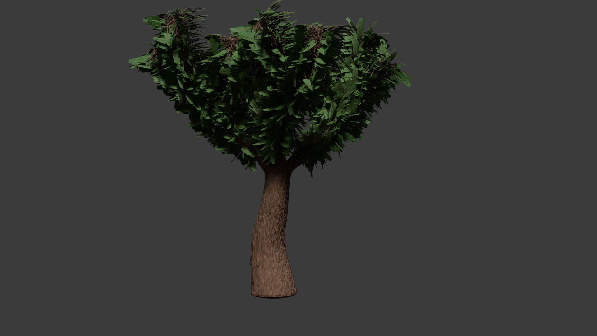 Low-Poly Tree with Three Types of Foliage and Armature Low-poly 3D model_4