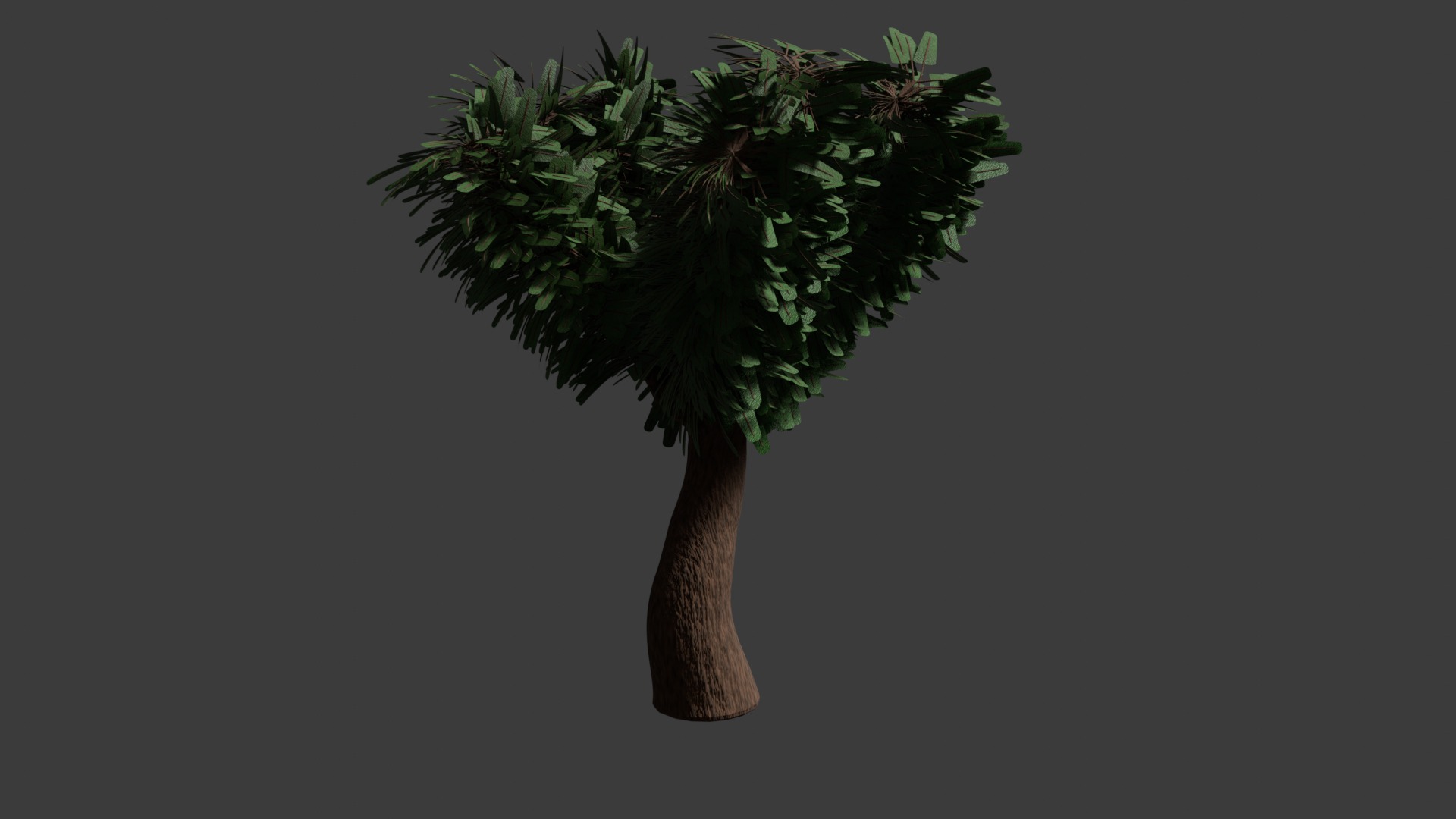 Low-Poly Tree with Three Types of Foliage and Armature Low-poly 3D model_1