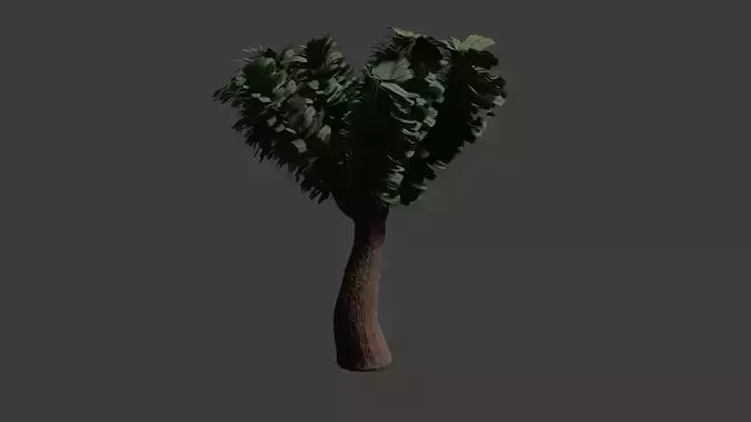 Low-Poly Tree with Three Types of Foliage and Armature Low-poly 3D model