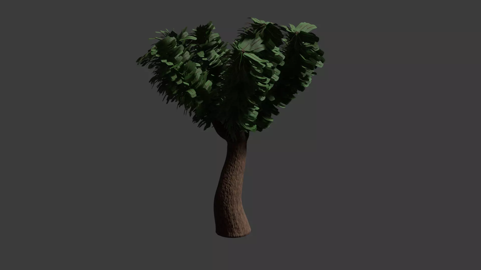 Low-Poly Tree with Three Types of Foliage and Armature Low-poly 3D model_0