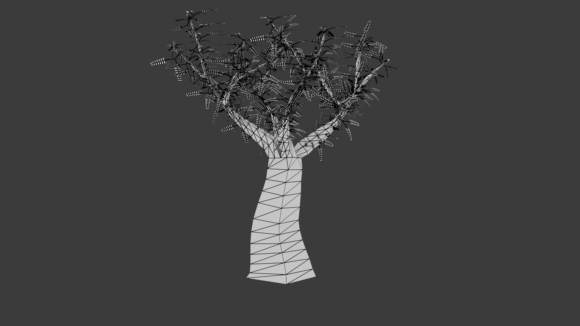 Low-Poly Tree with Three Types of Foliage and Armature Low-poly 3D model_6