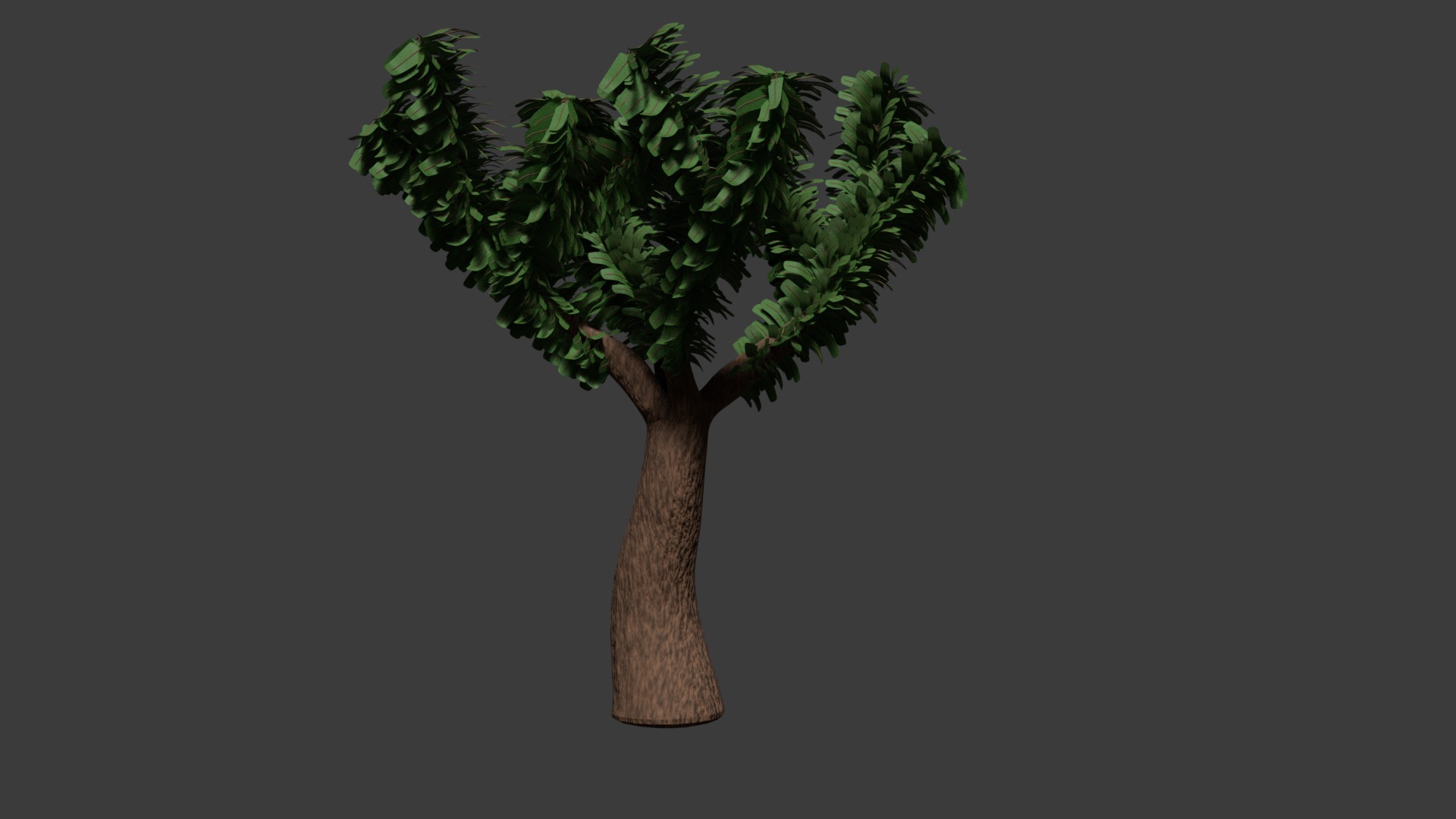 Low-Poly Tree with Three Types of Foliage and Armature Low-poly 3D model_3