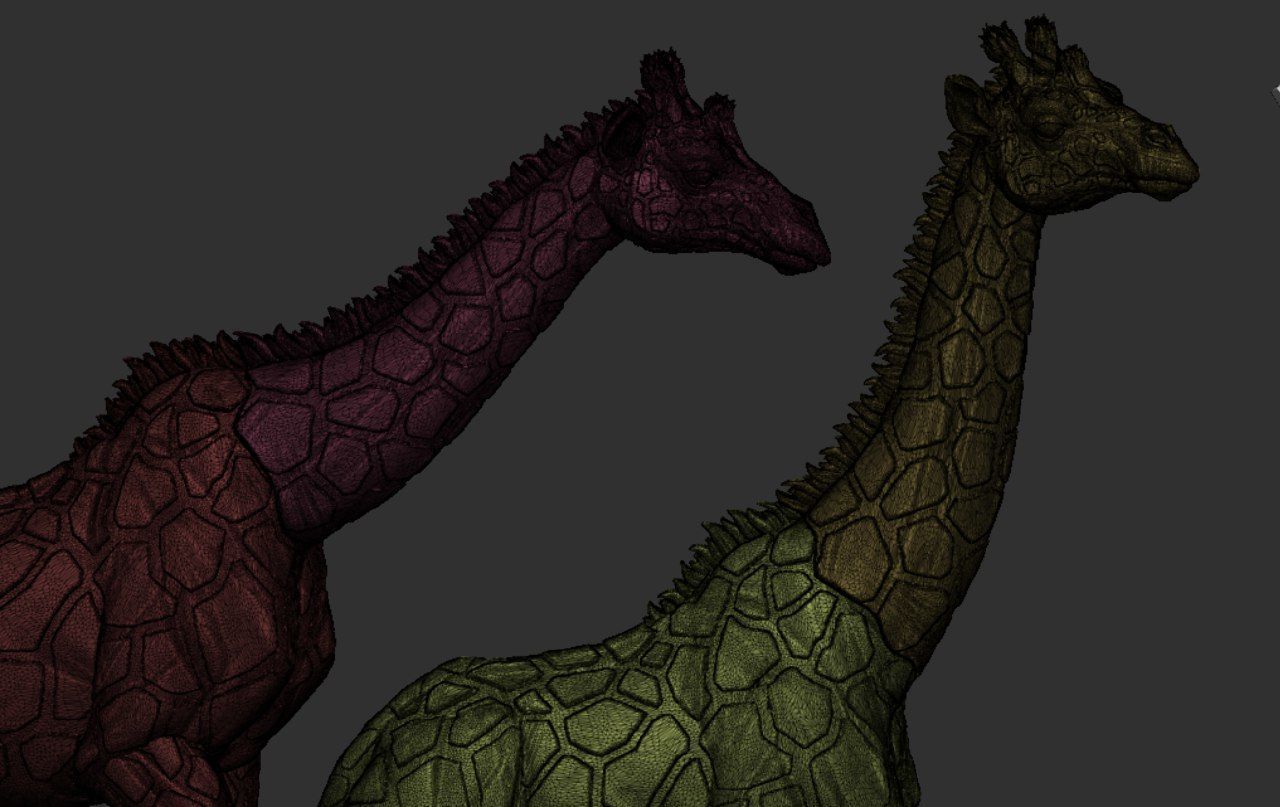 Giraffes Three poses 3D print model_14