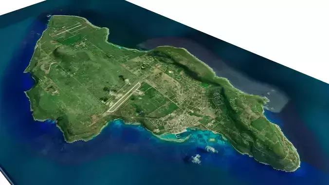 Tinian Island 3d model terrain Low-poly 3D model