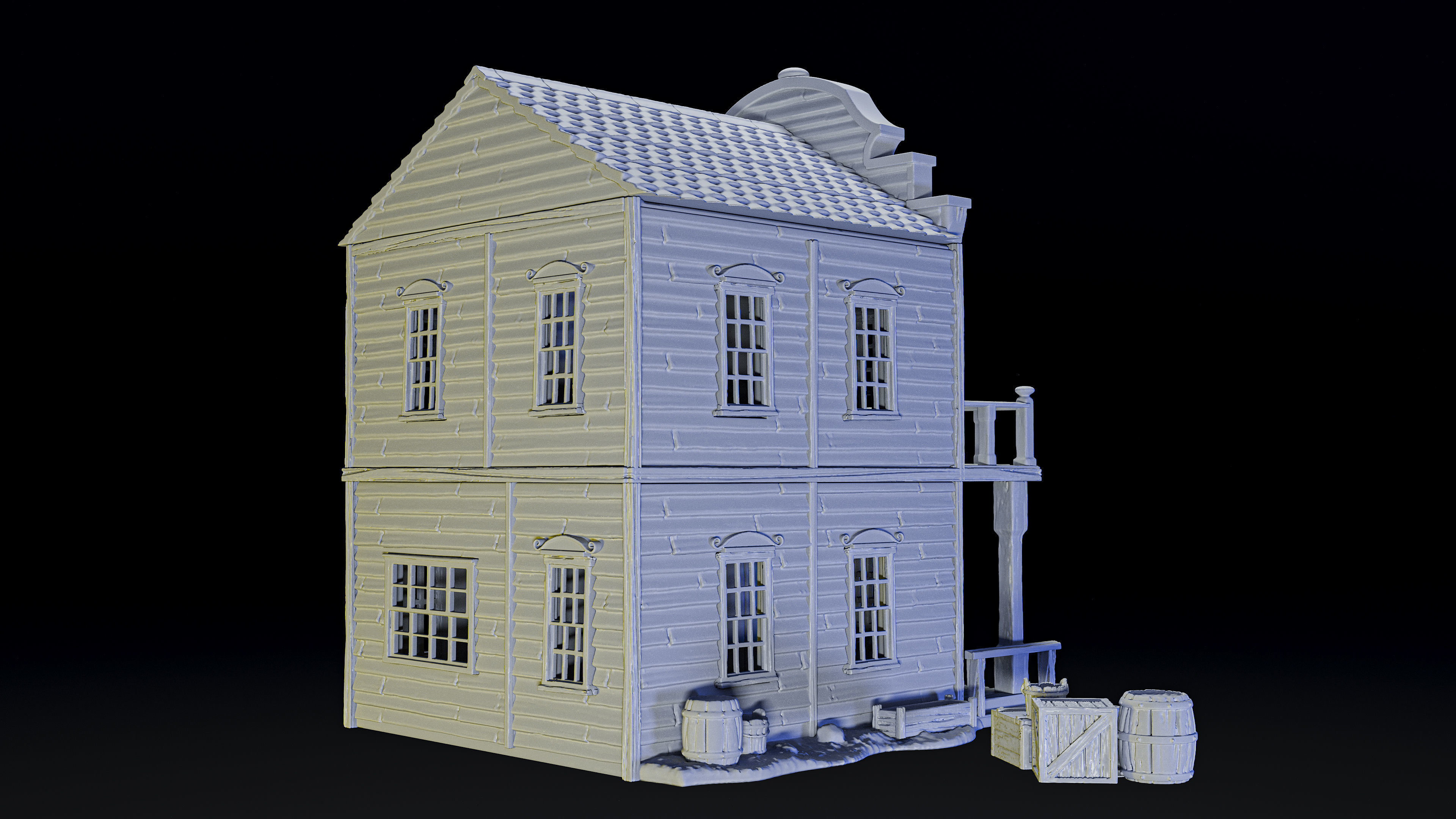townhouse old wst building 3D print model_2