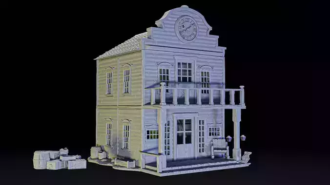 townhouse old wst building 3D print model