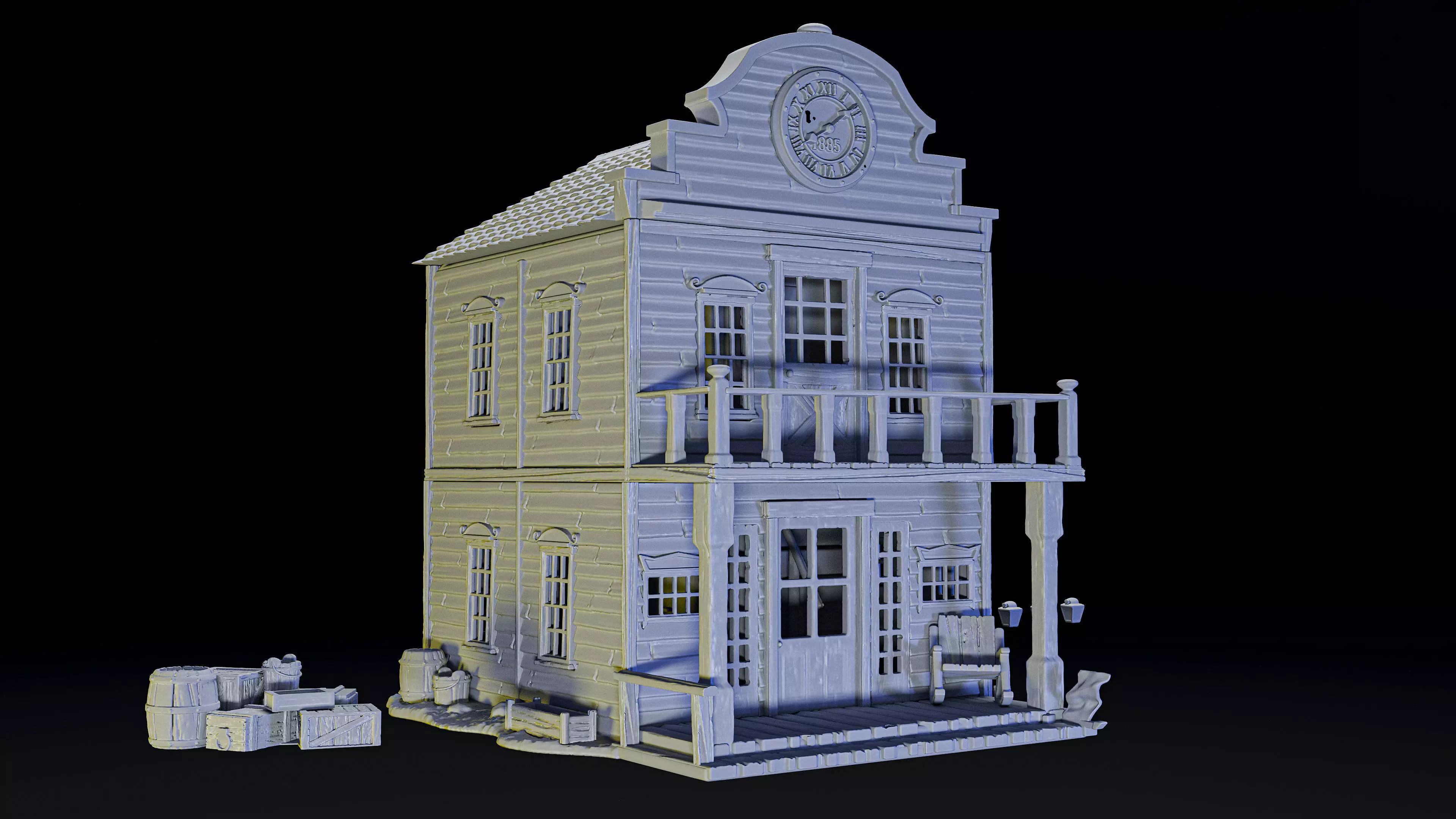 townhouse old wst building 3D print model_0