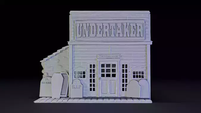 undertakers old west building 3D print model