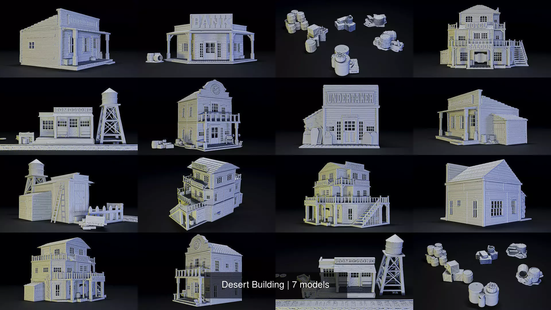 Desert Building 3D Model Collection_1