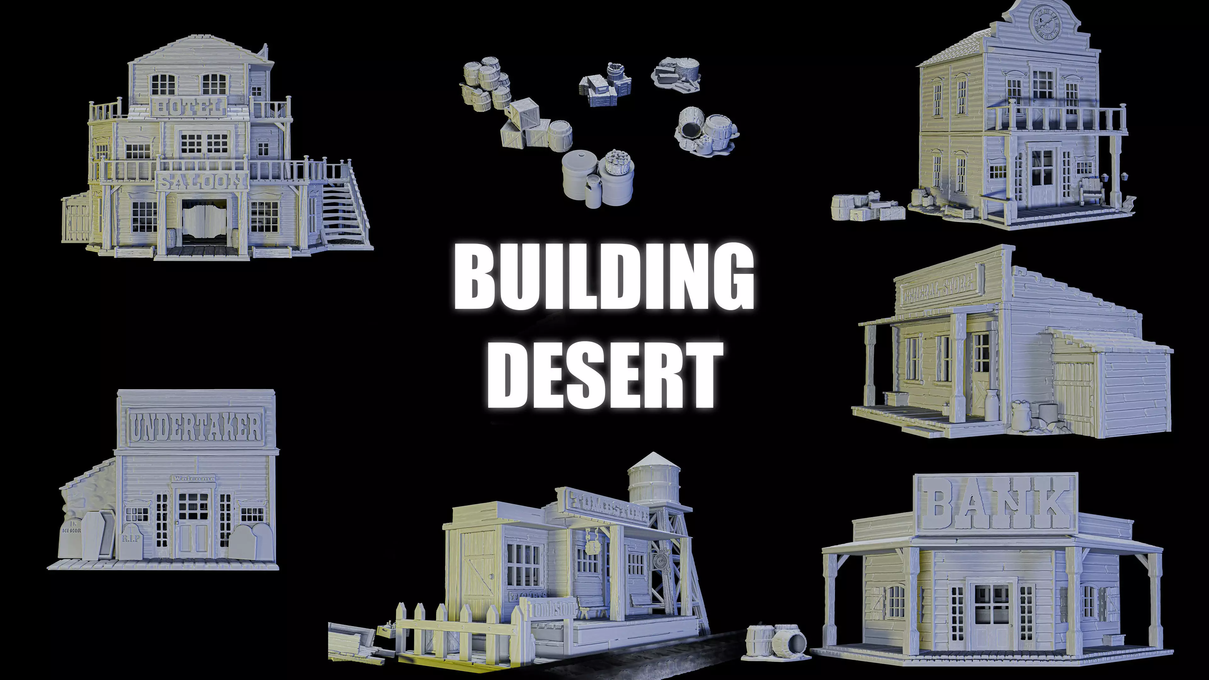 Desert Building 3D Model Collection_0