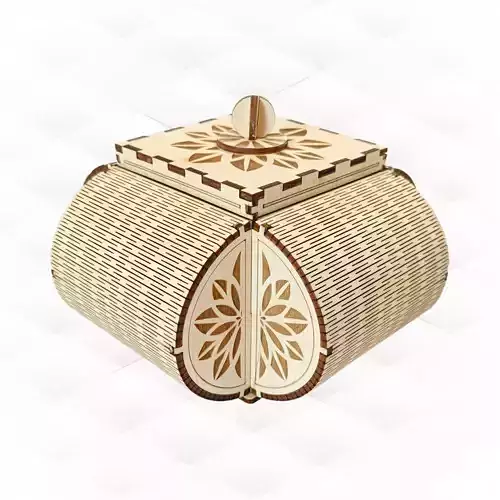 Gift jewelry box with lid design laser cutting