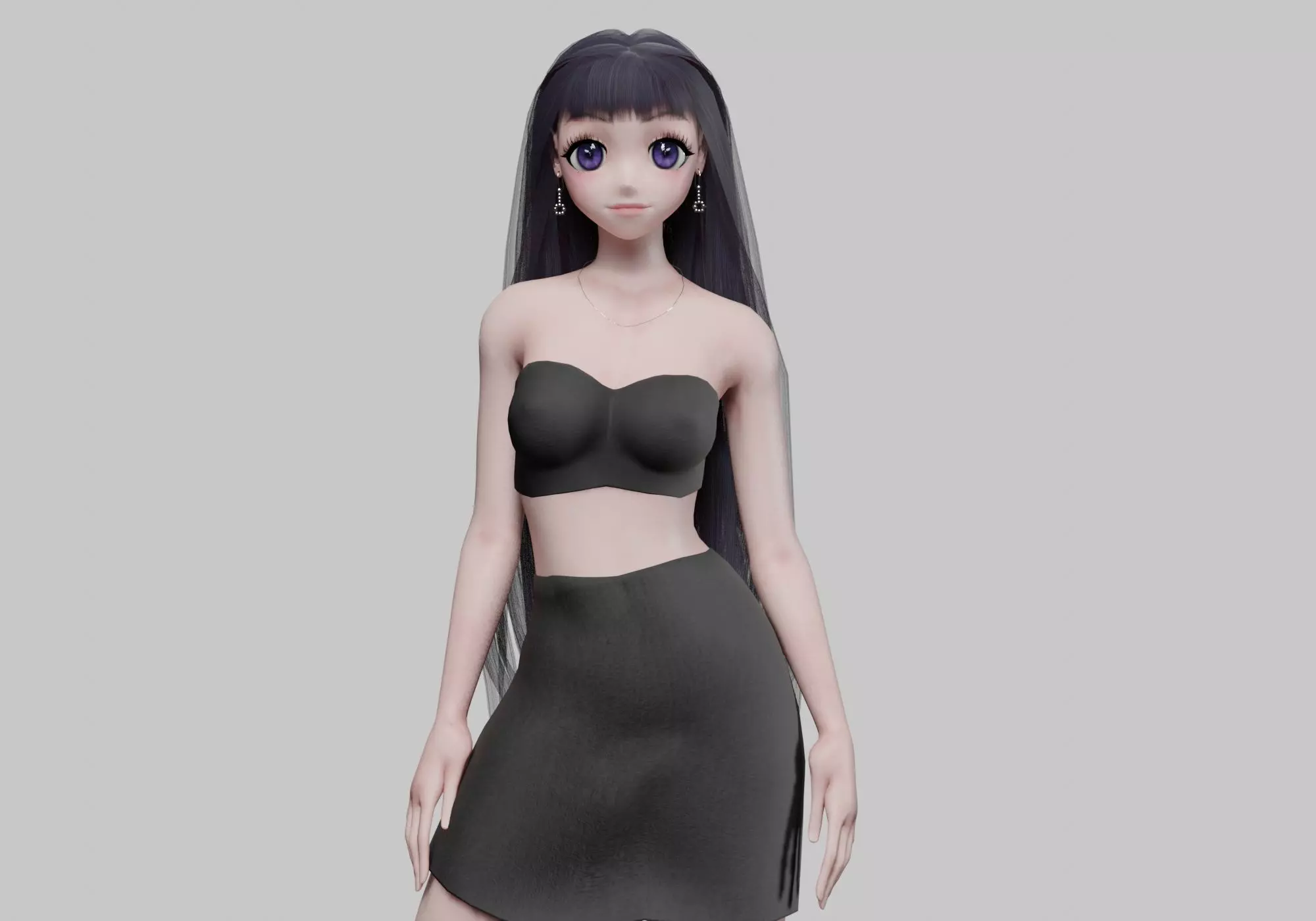 cool cute girl V33027 Low-poly 3D model