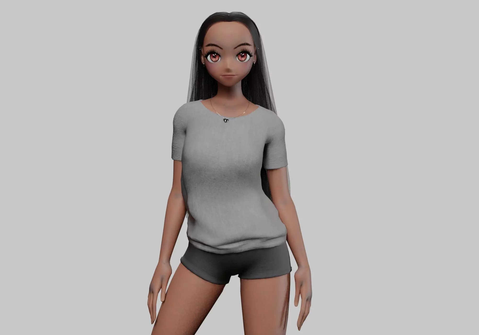 Basic cute girl V31075 Low-poly 3D model
