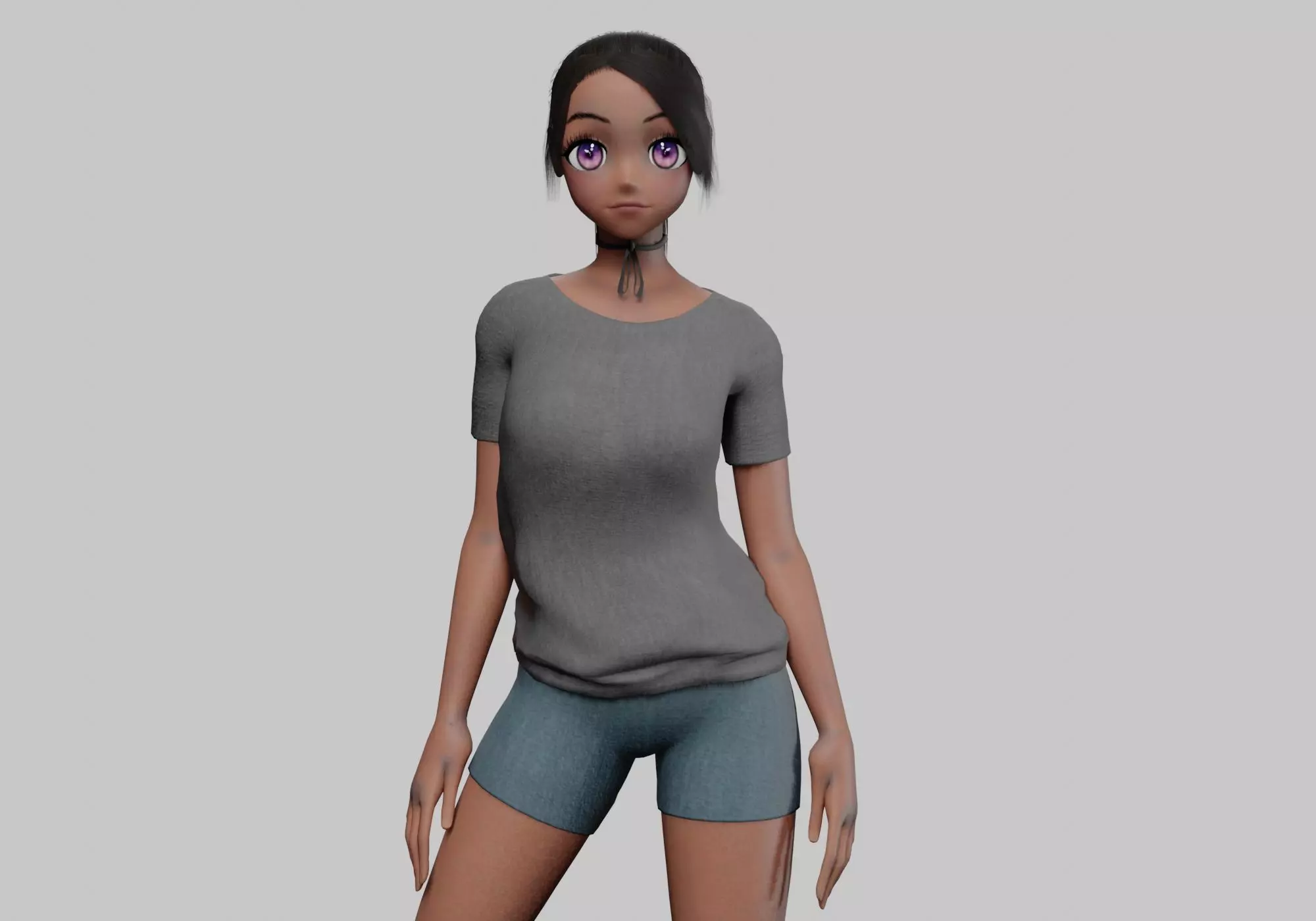 anime Beautiful girl V22577 Low-poly 3D model