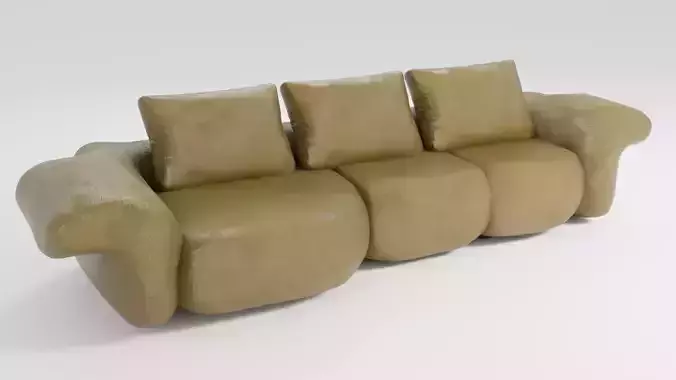 Soft sofa in yellow tones in a modern style