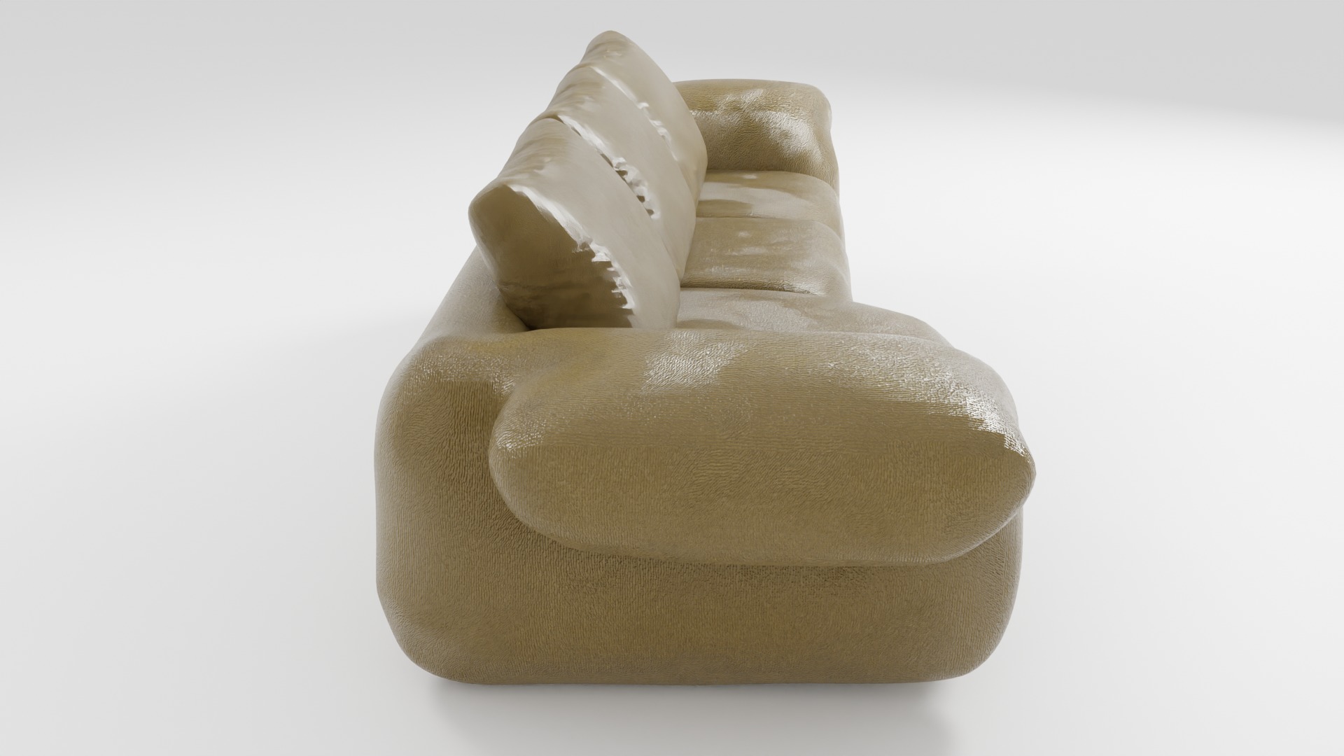 Soft sofa in yellow tones in a modern style 3D model_1