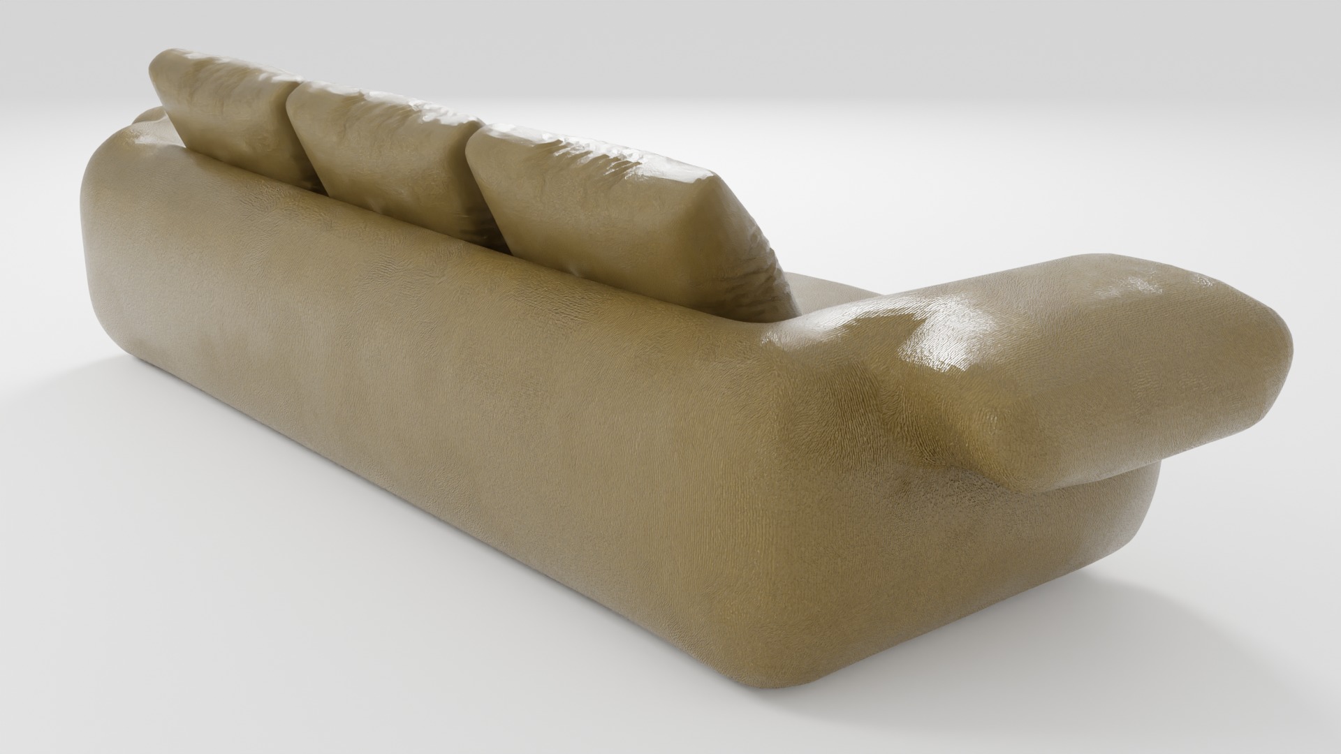 Soft sofa in yellow tones in a modern style 3D model_2