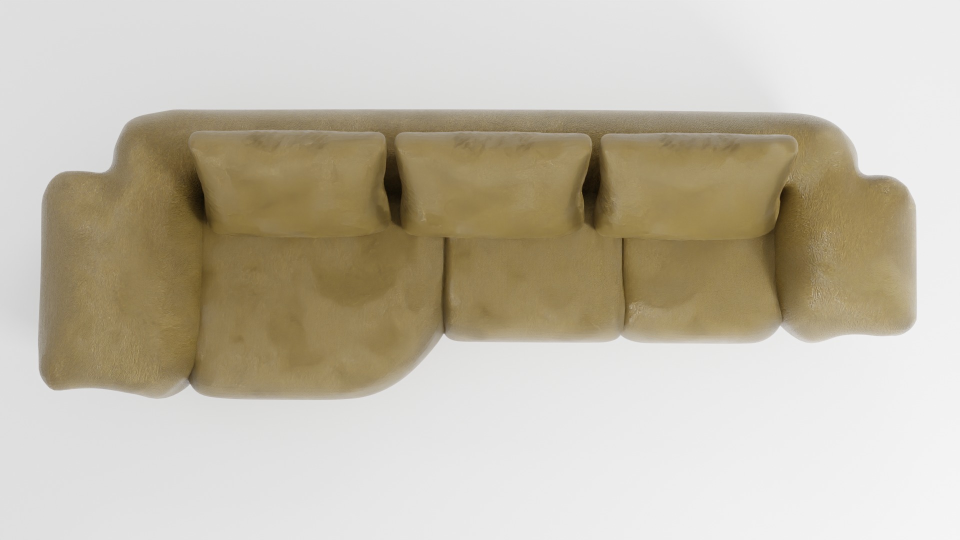 Soft sofa in yellow tones in a modern style 3D model_5