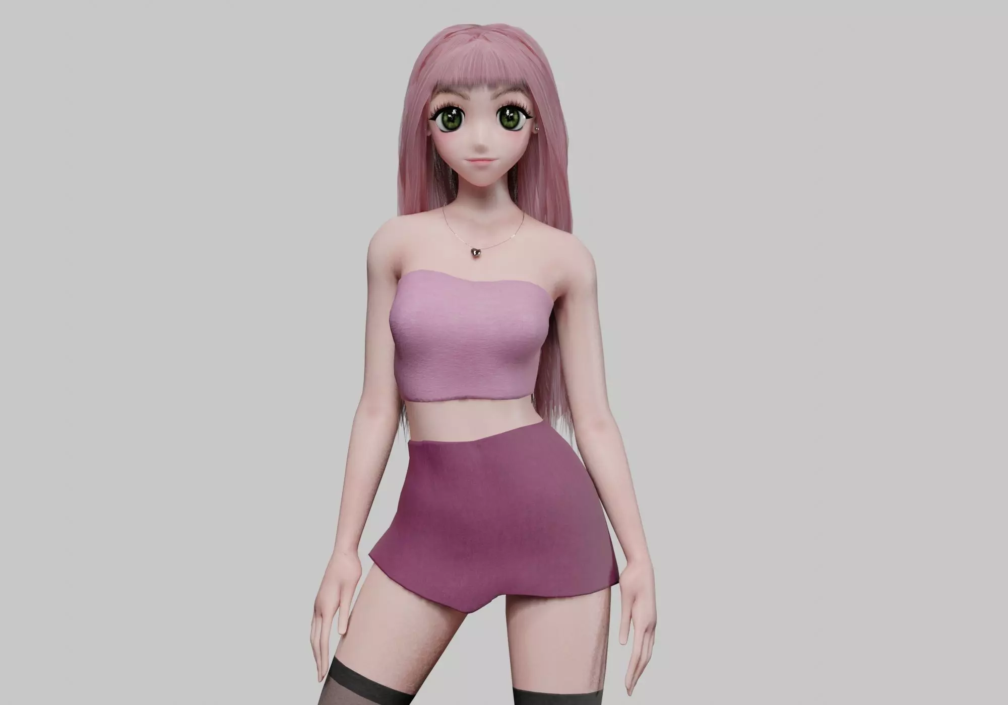 Young cute girl V33998 Low-poly 3D model