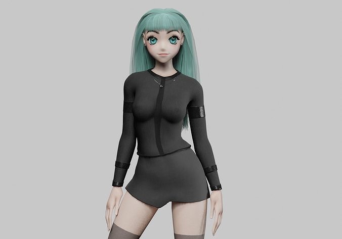 stylized cute girl V35339  Low-poly 3D model