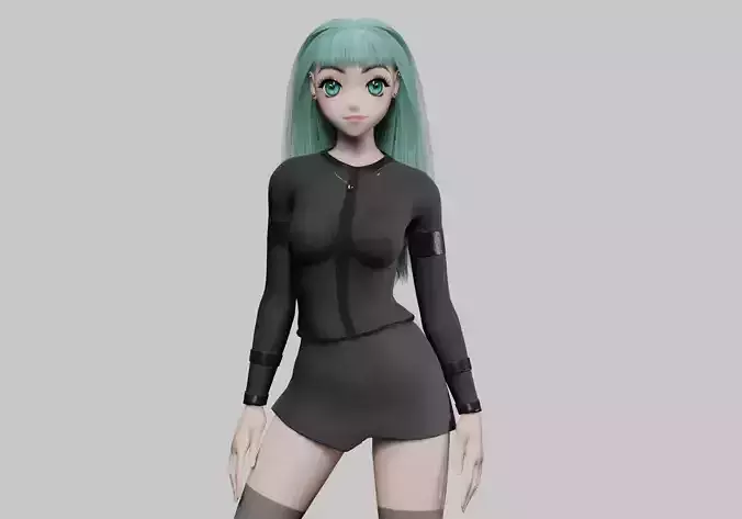 stylized cute girl V35339 