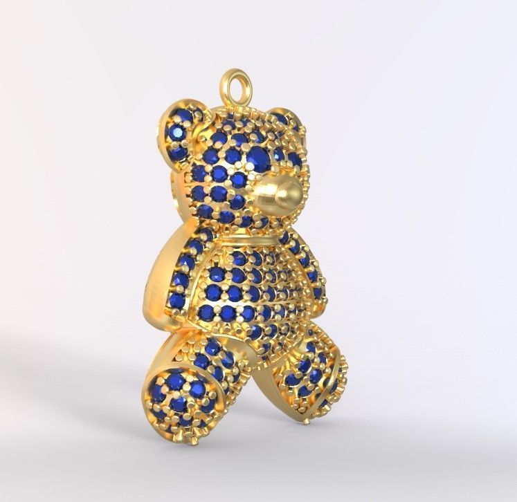 bear pendant 3D print model_2