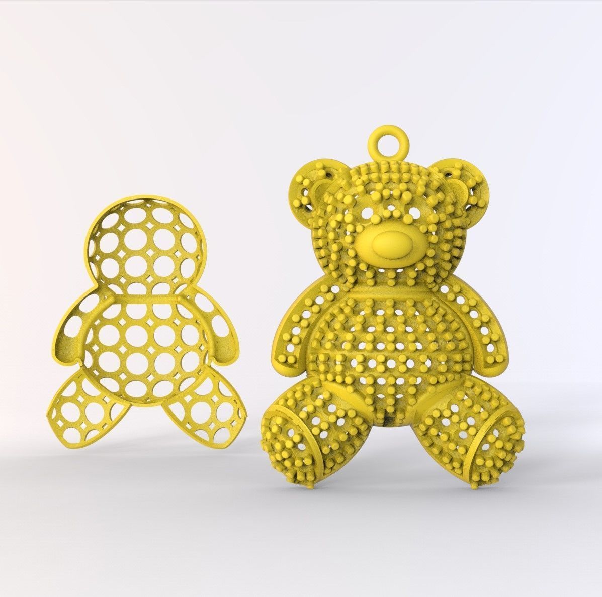 bear pendant 3D print model_4