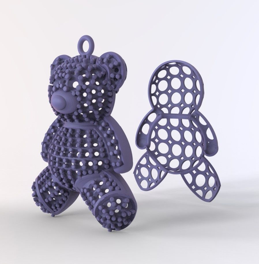bear pendant 3D print model_3