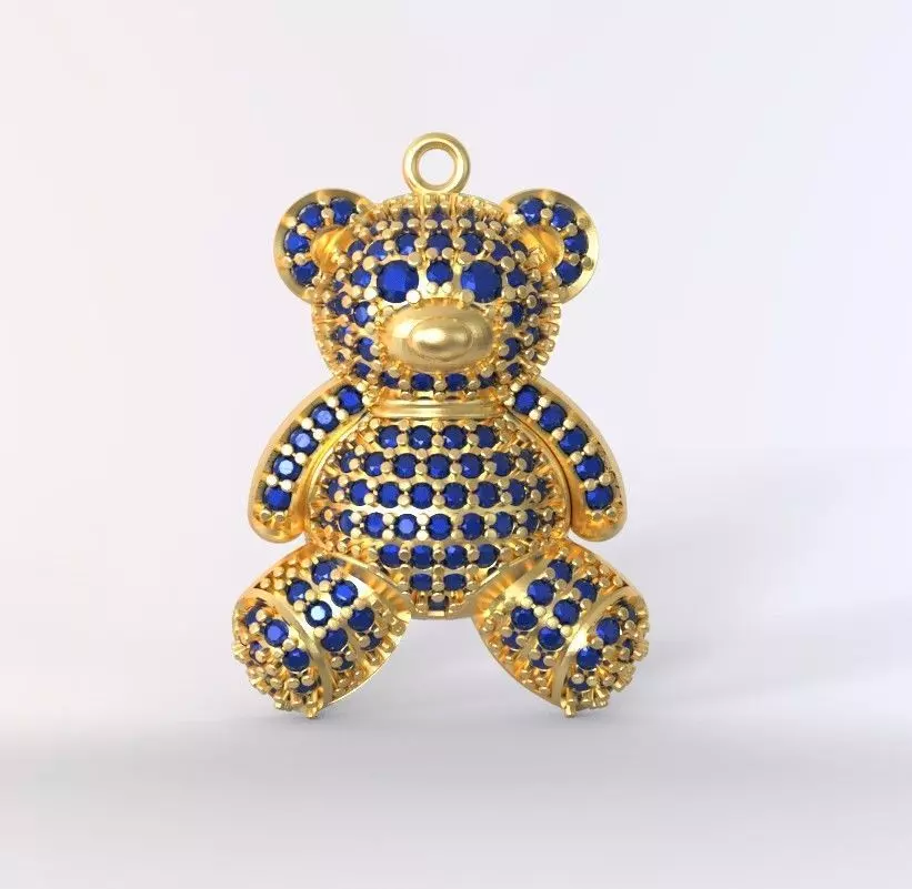bear pendant 3D print model_0