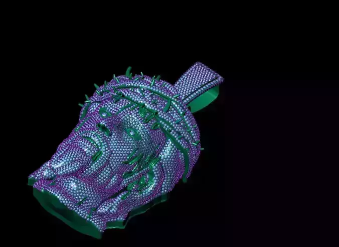 Jesus Pendant with diamonds 3D print model